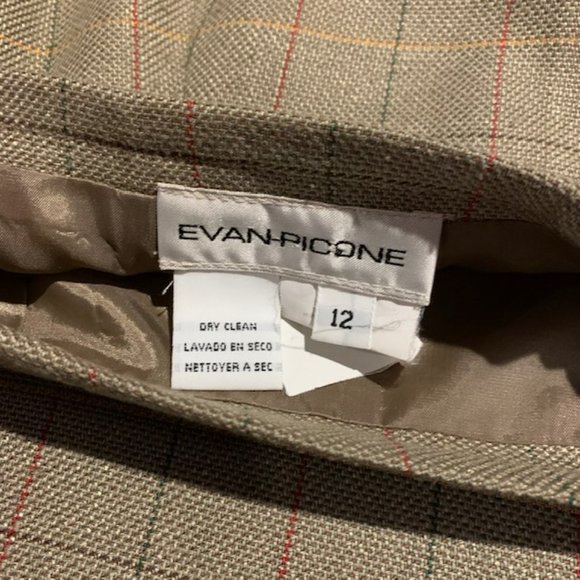 Evan Picone Window Pane Pattern Skirt Size 12 - Picture 8 of 8